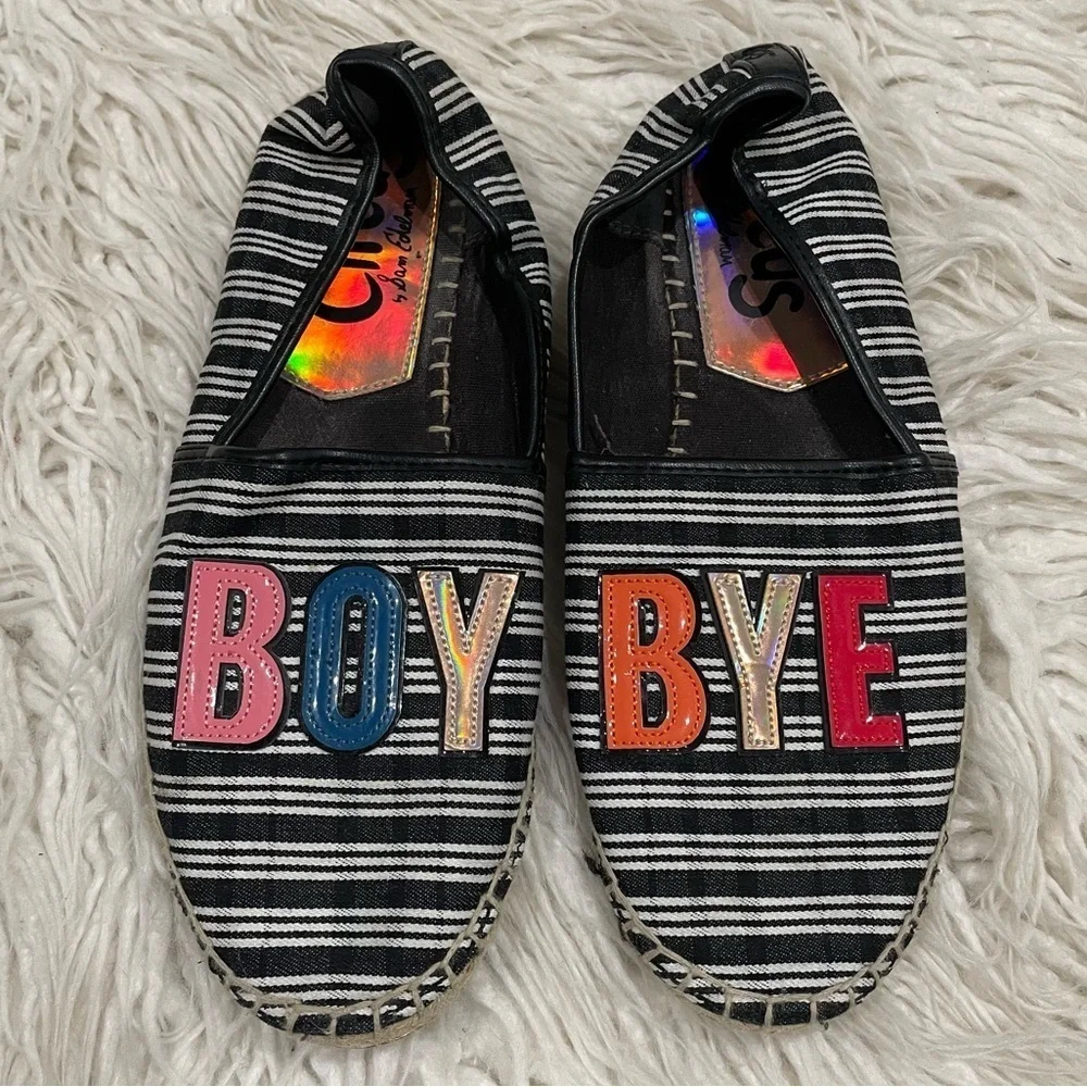 CIRCUS by Sam Edelman Leni-29 Beyonce Boy Bye Striped Espadrille Flats EUC 7.5